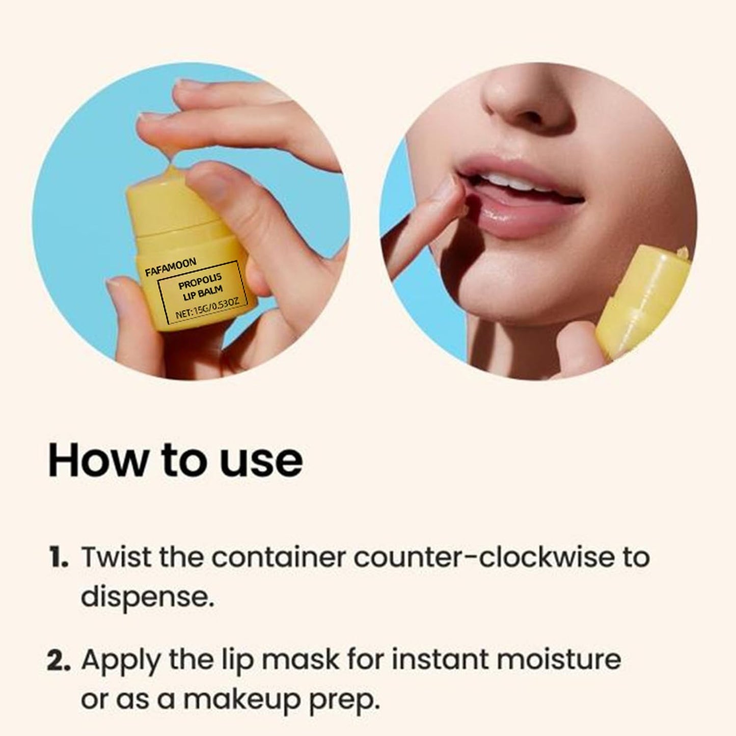 Dulele Honey Lip Butter, Moisturizing Propolis Lip Balm, Overnight Lip Mask Treatment Balm, Hygienic Twist Dispenser, Hydrating Sleeping Lip Mask for Chapped Dry Lips Care - Gentle Exfoliation(2pcs)