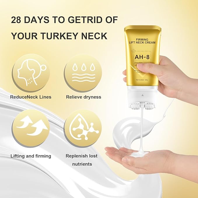 AH-8 Firming Neck Cream for Crepey Skin Body Care Comfort- Neck Firming Cream Contains Hexapeptide, Moisturizing, Tightening Lotions Cosmetic Skin Care & Repair for Women and men, Day & Night Use