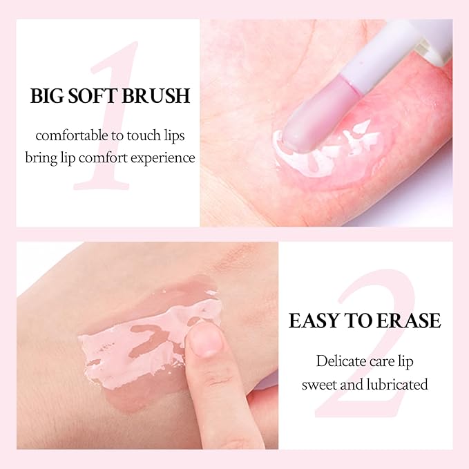 4 Pcs Crystal Jelly Lip Oil, Fruit Flavoured Hydrating