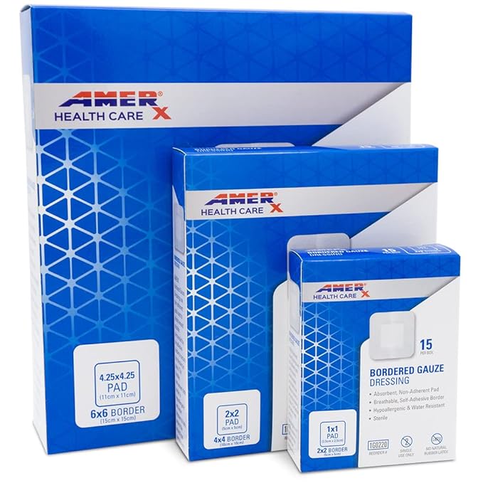 AMERIGEL Basic Wound Care Bundle (1 oz. Hydrogel Wound Dressing, 2 in. x 2 in. Bordered Gauze Adhesive Bandages) - Moisture-Rich Healing