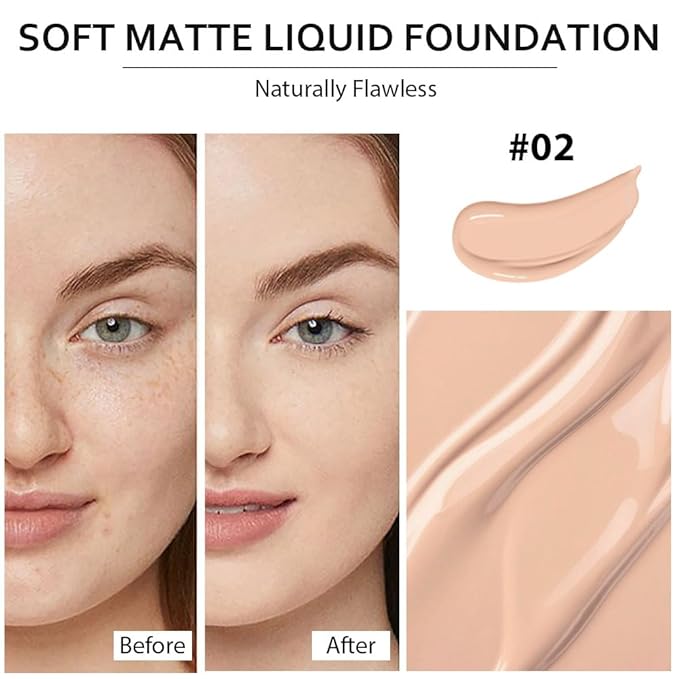 2 Pack Liquid Foundation Cream with Foundation Brush