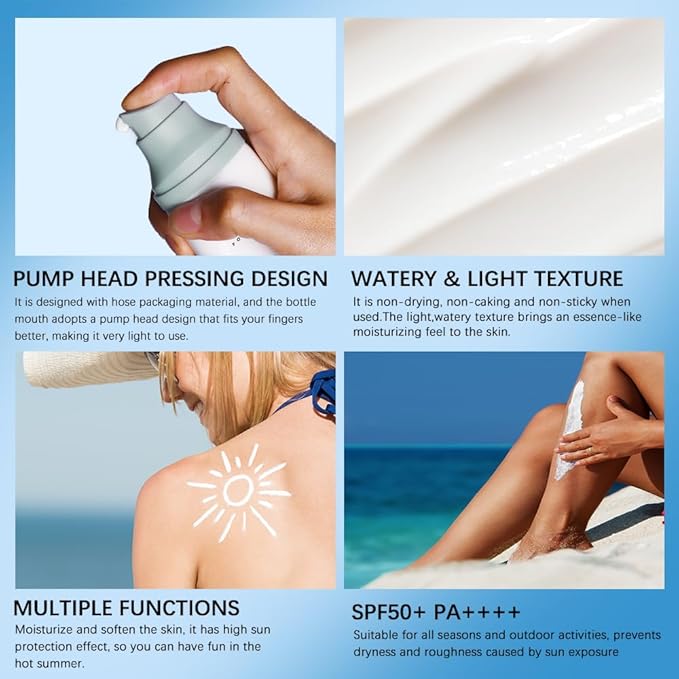 Centella Sunscreen SPF 50 PA++++, Hyalu Cica Water-Fit Sun Serum, Lightweight Sunscreen with Centella Asiatica, Hydrating & Non-Greasy Sun Protection for Sensitive Skin, Reef-Safe & Fast-Absorbing