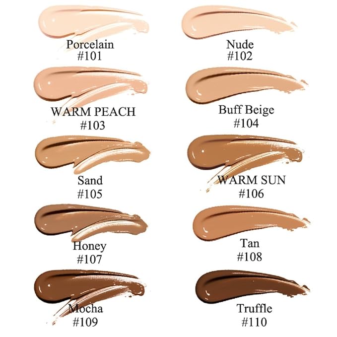 2 Pack PHOERA Foundation, Long-Lasting Waterproof Oil Control Warm Sun