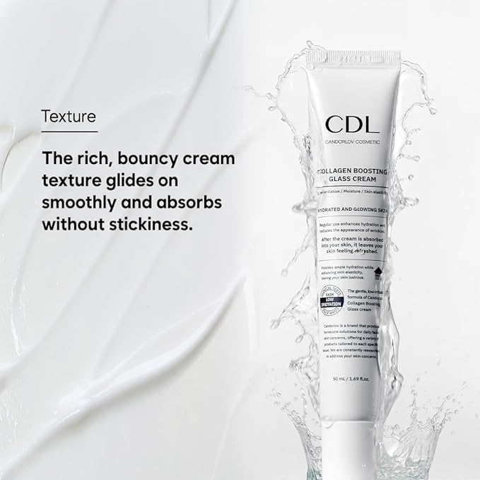 Collagen Boosting Glass Cream, Korean Glowing Skin Deep Hyrdration for 72 HR, Instant Elasticity Improving,PDRN Pomegrante Hyaluronic Acid, Korean SKin Care, 1.69 oz