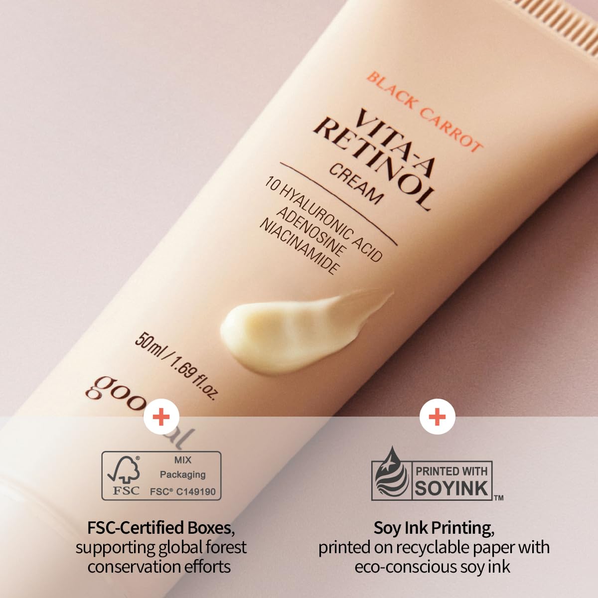 GOODAL Black Carrot Retinol Cream 1.69 fl.oz (50ml) – Beginner Friendly Korean Skin Care Moisturizer with Retinol, Niacinamide, Pore minimizer – 48H Lasting Hydration, Anti-Aging, Daily Cream