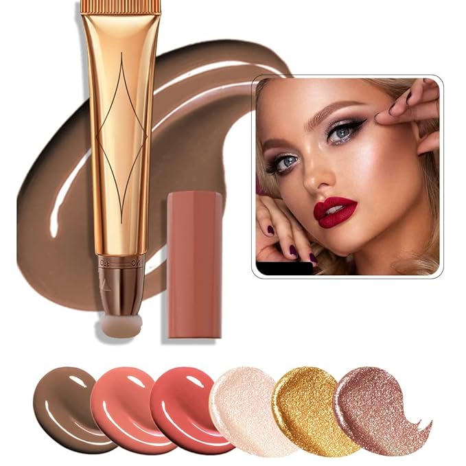 Highlighter Beauty Wand, Face Concealer Contouring With Halo Bronze Gold)
