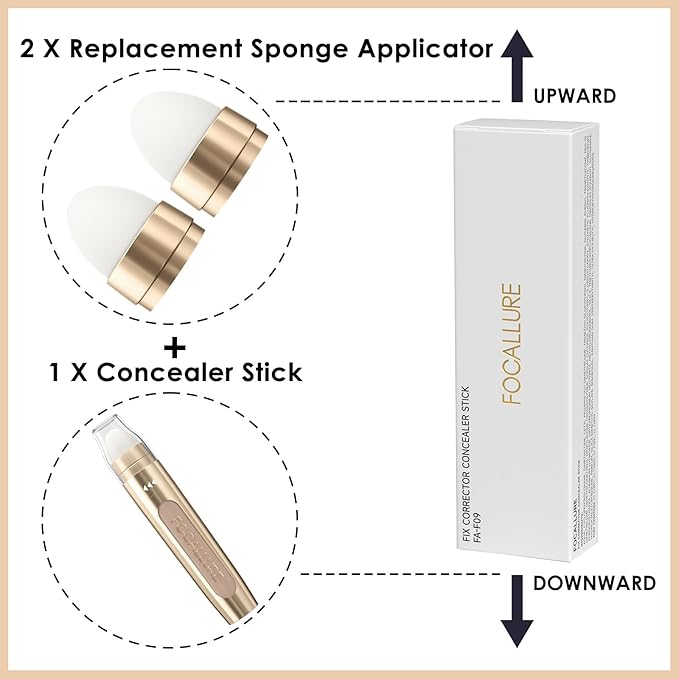 FOCALLURE FIX CORRECTOR Concealer Stick, Full Coverage Concealer NE02 SHORTBREAD