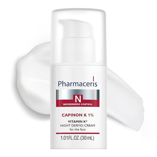 Vitamin K Redness Reducing Night Cream, Facial Moisturizer, Helps Strengthen Skin and Reduce Irritation, For Sensitive Skin Prone to Reactivity, CAPINON K 1%, 1.01 fl oz