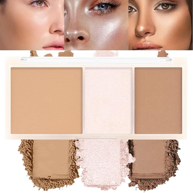 3 IN 1 Brown Nude Face Highlight Bronzer