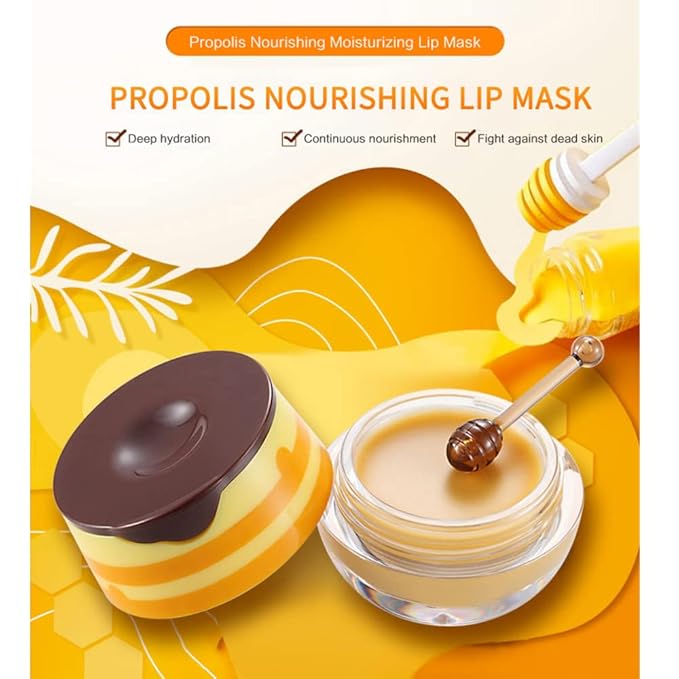 4Pcs Bee Lip Balm Honey Pot,Honey Lines