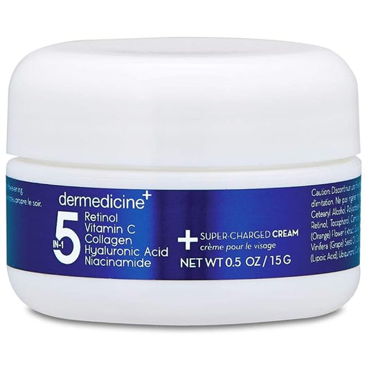 5 in 1 Retinol, Vitamin C, Collagen, Hyaluronic Acid, Niacinamide | Potent Face Cream which May Help Improve Appearance Fine Lines and Wrinkles and Reduce Appearance of Dark Spots | Trial .5oz