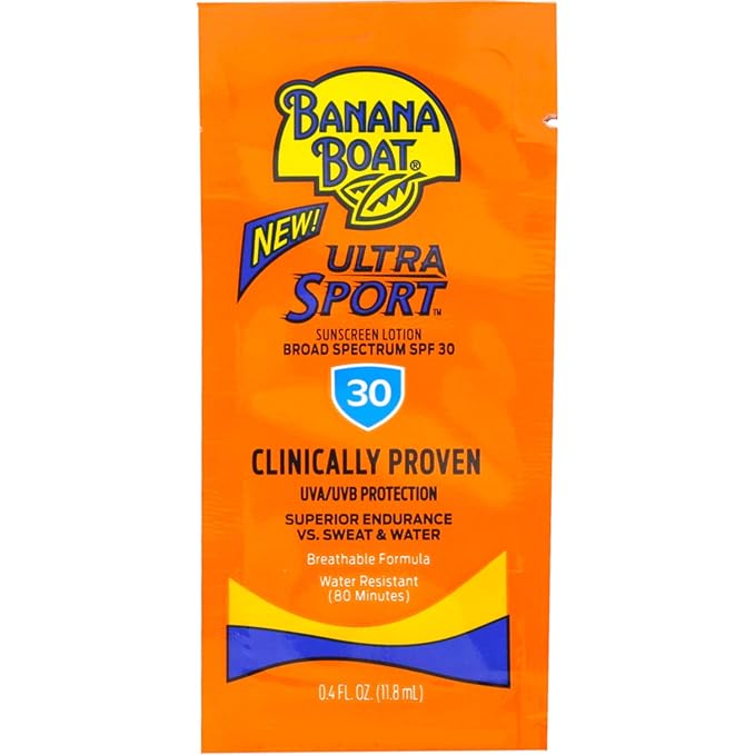 Banana Boat Sport Sunscreen, SPF 30 Protection lotion, Travel Packets 200 Count (Pack of 1)