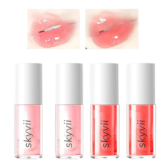 4Pcs Crystal Jelly Moisturizing Lip Oil