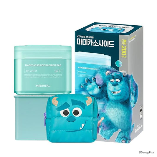 MEDIHEAL Madecassoside Toner Pads [Disney Pixar Edition] - Centella Asiatica to Improve Uneven Skin Tone - Vegan Face Gauze, Full size 100 + Refill 100 (200 pads)