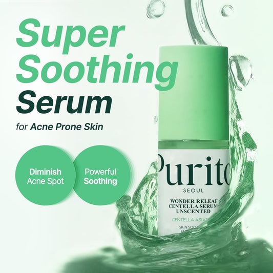 PURITO Centella Unscented Serum, 34,860 ppm Centella, Facial Serum for Sensitive Skin & Acne-Prone Skin, Soothing Serum, Vegan & Cruelty-Free, Korean Skincare, 2 fl.oz / 60ml