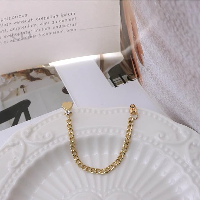 Heart Jacket Earring for Women Gold