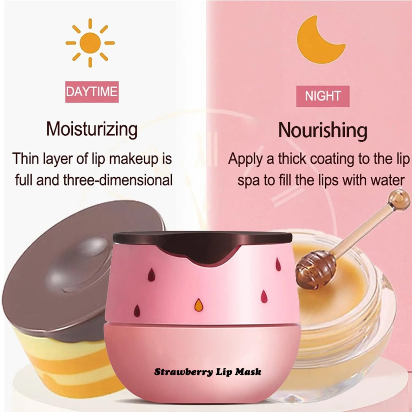 5PCS Bee Lip Balm Honey Pot - Lip Sleeping Mask - Moisturizing Lip Gloss for Women - Lip Mask Overnight Gift Set - Tinted Lip Balm - lip balm Hydrating - Honey,Cherry,Strawberry,Apple Lime,Watermelon
