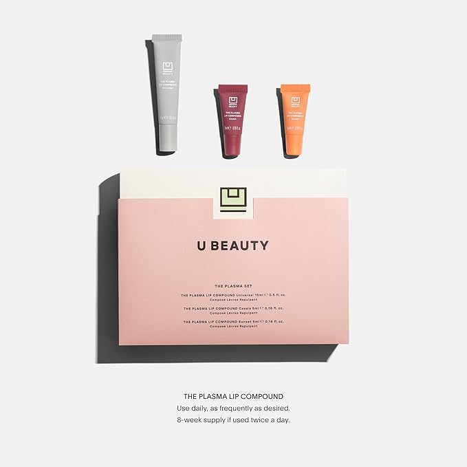 U Beauty The PLASMA Lip Compound Tinted - Plumping Lip treatment, Hyaluronic Acid & Shea Butter Deeply Hydrate - Salicylic Acid & Peptides Visibly Smooth, 3 distinct shades, 120 Value