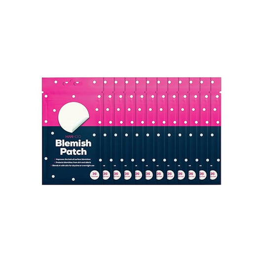 HANHOO Blemish Patch, 432 count, 12 pk, includes hydrocolloid pimple patches that shrink pimples, absorb fluid, and protect from finger-picking and dirt. Invisible acne spot patches for clear skin.
