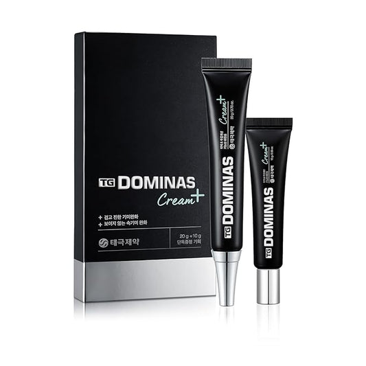 Cream Plus DOMINAS - Advanced Korean Cream for Even Skin Tone and Skin Elasticity. Niacinamide, Panthenol, Urea, Trehalose & TECA (Travel Kit, 0.7+0.35oz)