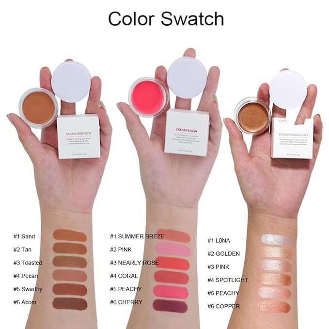 6 Colors Face Blush,Waterproof Matte Long Lasting Lightweight and Women