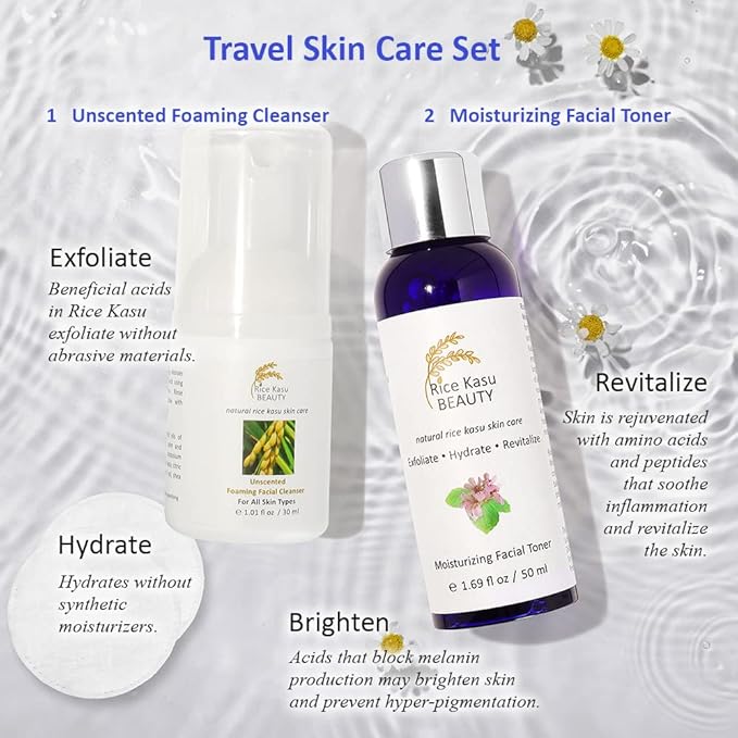 Travel Skin Care Set, Rose Geranium,