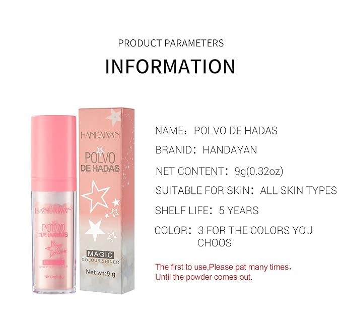 AKARY Shimmer Highlighter Powder, Fairy Polvo De Hadas