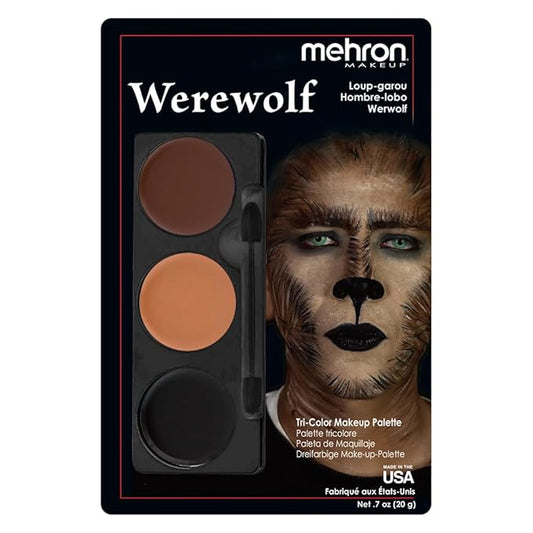 Mehron Makeup Tri-Color Character Makeup Palette | Halloween, 7 oz