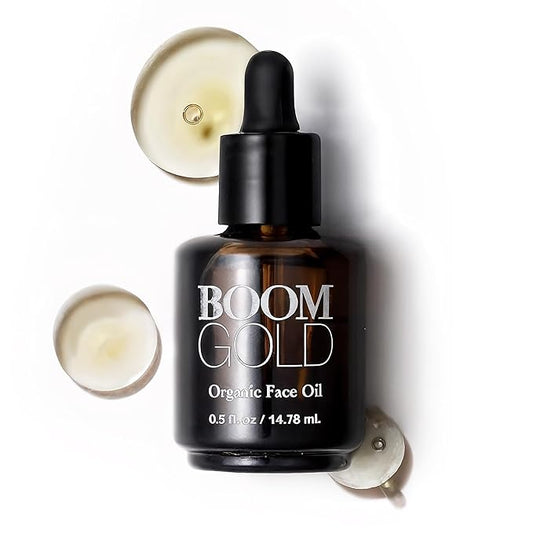 Boom Gold ™ Lightweight & Luxurious Facial Oil with Organic Ingredients for a Softer, Smoother, More Luminous Skin, with Kukui Nut & Frankincense Oil, Boom Beauty by Cindy Joseph (0.5 Oz)
