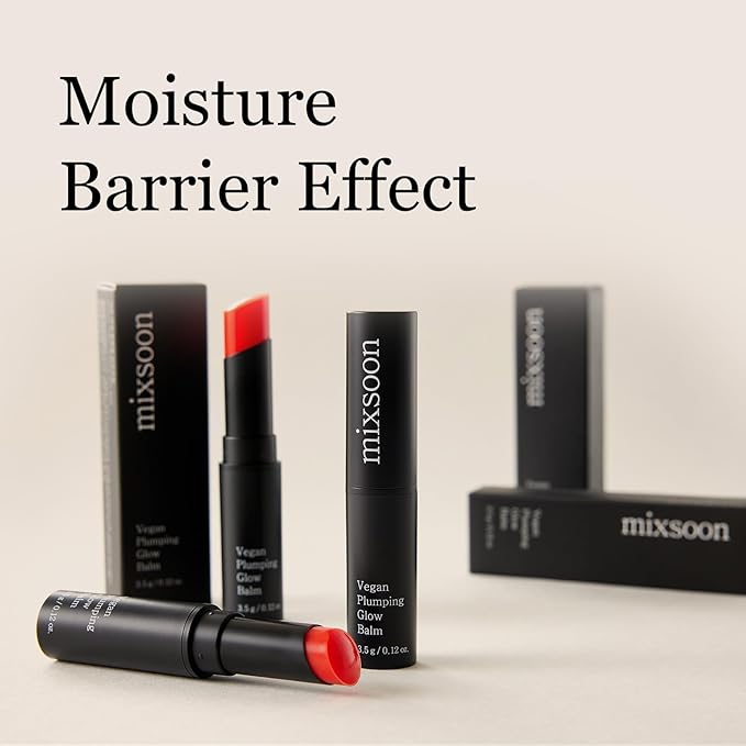 mixsoon Vegan Plumping Glow Balm 0.12 Oz / 3.5g Lip Plumper Balm Moisturizer Glow Korean Glass Skin Care