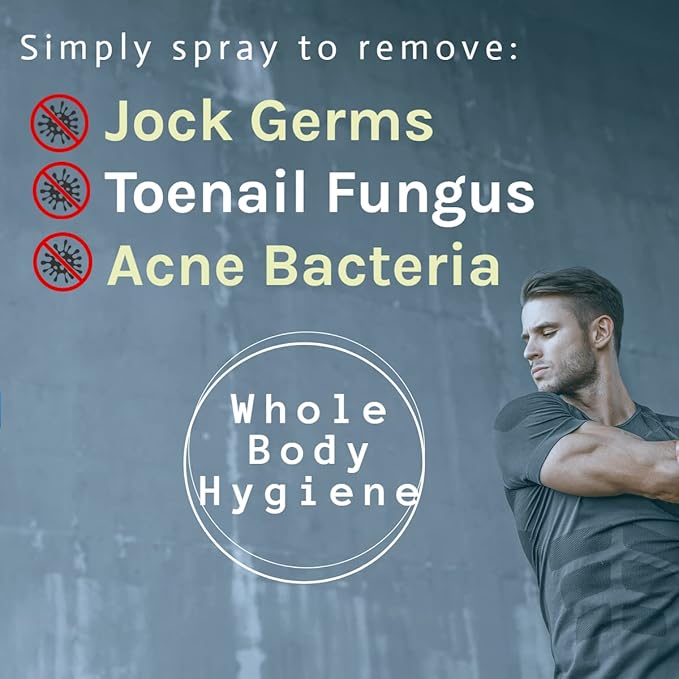 SkinSmart Men’s Intimate Spray, Hypochlorous Based Shower in a Bottle, Removes Bacteria linked to Jock Itch and Foul Odors for, 8 oz Spray Bottle