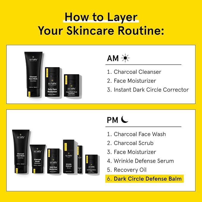 Lumin - Men's Dark Circle Defense Balm - Anti-Aging Korean Formulated Eye Cream Treatment for dark circles, fine lines, & wrinkles, Suitable for all skin types, Daily Use, 20ml, 1-Pack