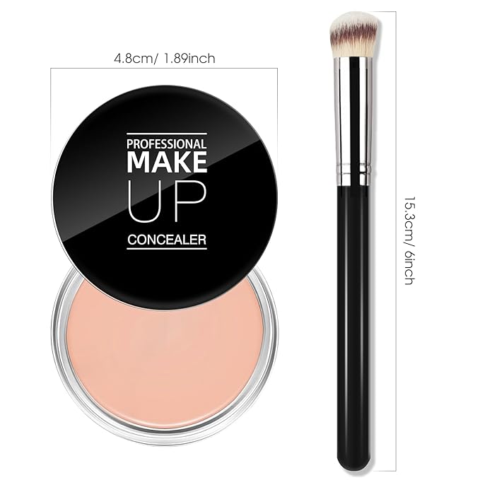 Cream Concealer Full Coverage Makeup, Matte Color Correcting (#04 LIGHT)