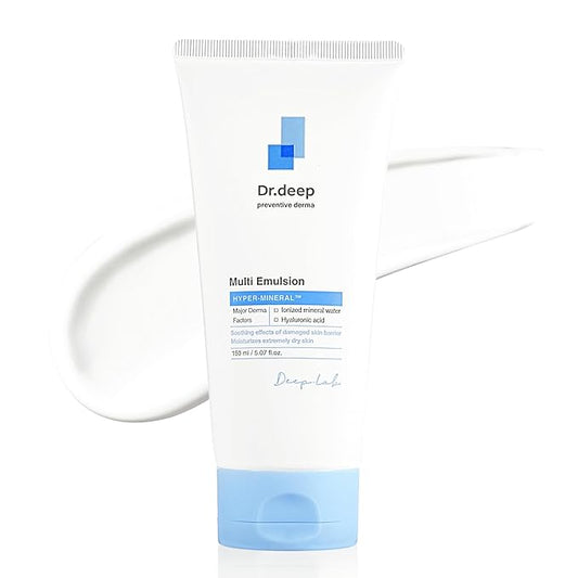 Dr.Deep Multi Emulsion - Lightweight Moisturizer for Sensitive, Dry & Itchy Skin, Hydrating Emulsion with Shea Butter & Allantoin for Skin-Barrier Repair, 5.07 fl. oz