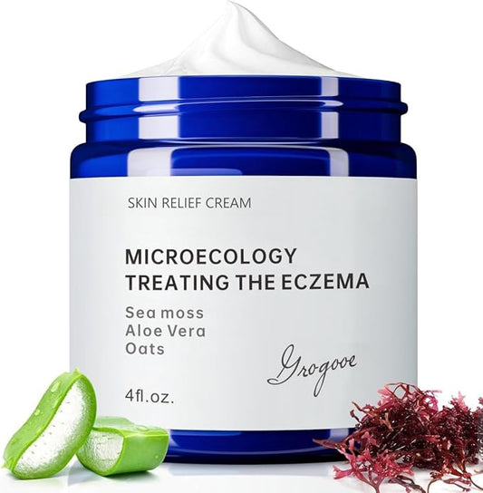 Natural Organic Eczema Soothing Cream Made With Sea Moss Aloe Vera, Oats! Sensitive Skin Dry Skin Hydrating Comfort Moisture Fragrance Free Skin care