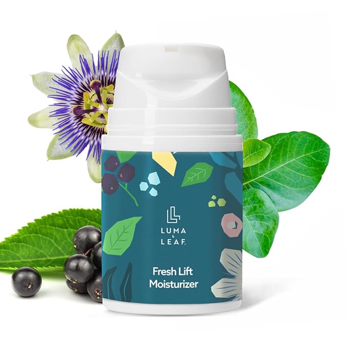 LUMA & LEAF Fresh Lift Facial Moisturizer, 1.7 FL Oz – Anti Aging Face Cream with Hyaluronic Acid & Tetrapeptide, Collagen Booster to Firm, Smooth Wrinkles & Hydrate Sensitive Skin
