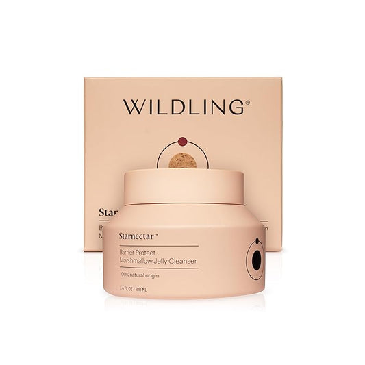 Wildling Starnectar Jelly Cleanser – Daily Hydrating Makeup Remover Face Wash – Gently Cleanse, Remove Makeup, Brighten, Soften, Repair Skin Barrier – Alcohol Free, 100% Natural, Vegan, Cruelty-Free