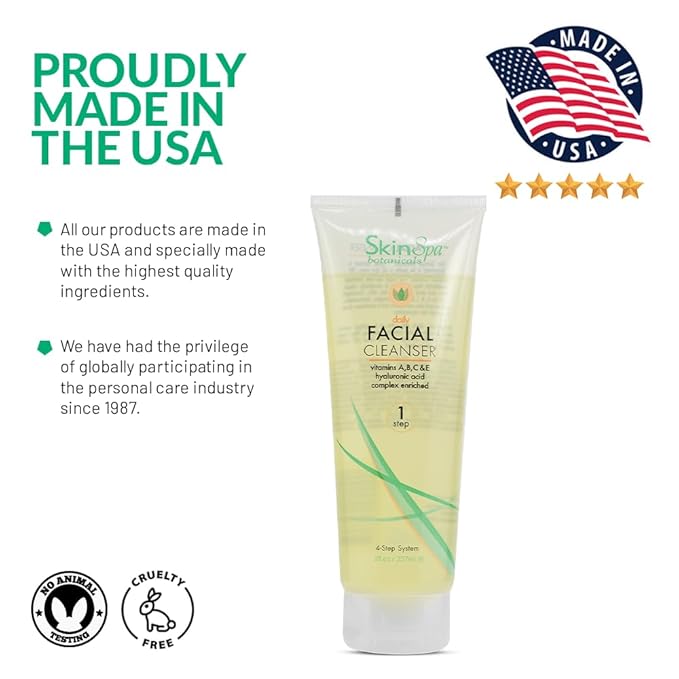 Facial Cleanser for All Skin Types, 8 Oz, Daily Face Cleaner, Deep Pore Cleansing Facewash - Removes Makeup, Impurities and Dead Skin Cells Without Irritation