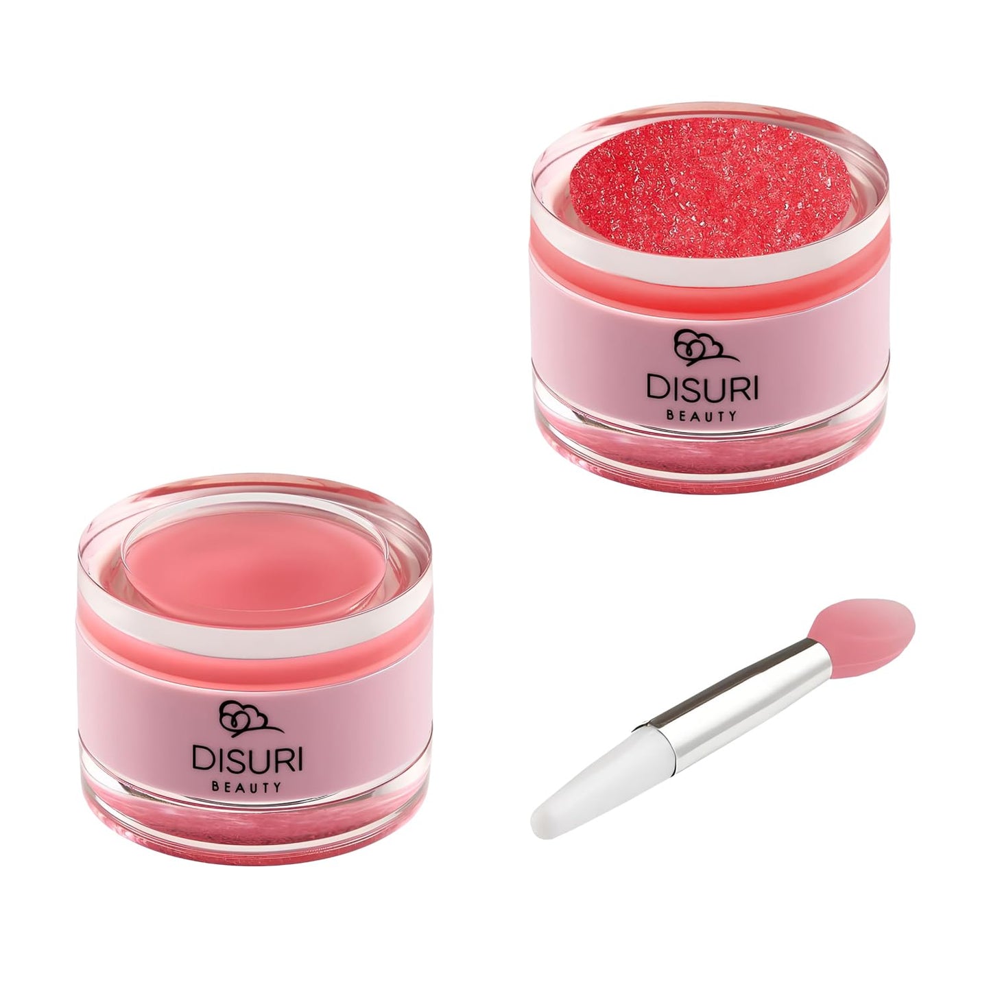 DISURI Beauty Lip Mask and Lip Scrub Set - Moisturizing Lip Scrub for Exfoliating and Smoothing Lips, Cruelty-free - Improves Texture, Hydrates, and Softens Chapped, Dark Lips Skin - (Strawberry)