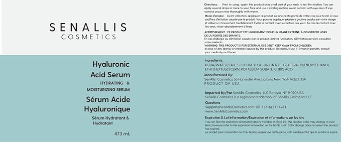 Hyaluronic Acid Serum 16 fl oz And 2 fl oz, Made From Pure Anti Aging/Wrinkle, Ultra Hydrating Moisturizer That Reduces Dry Skin Manufactured In USA