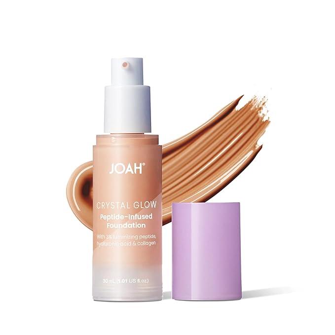 JOAH Crystal Glow Peptide-Infused Foundation, 2-in-1 Multitasking Korean 1.01 Oz