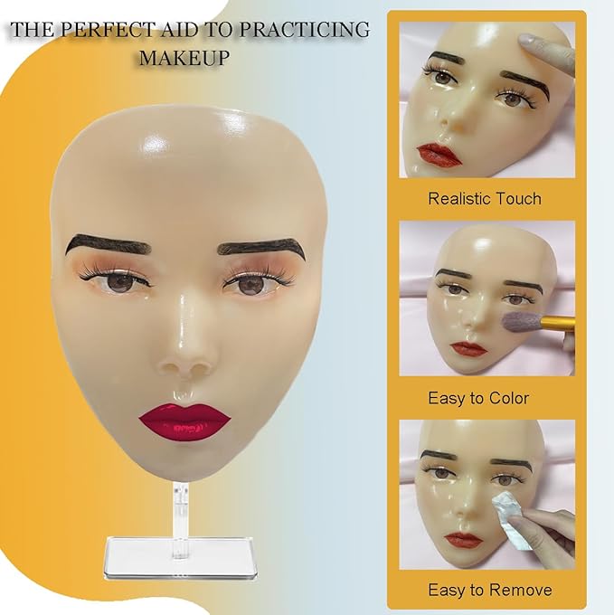 Makeup Practice Face Board, 5D Makeup Mannequin Face