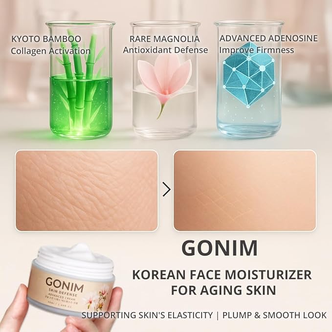 Face Moisturizer Korean Skin Care,Anti Aging Support with Collagen Activation,Skin Barrier Repair Face Cream,Daily Face Moisturizer for Dry,Sensitive Oily Skin,Shea Butter Hydration-1.69fl.oz