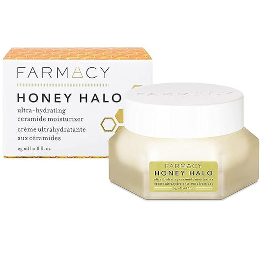 Farmacy Ceramide Face Moisturizer - Honey Halo Hydrating Facial Moisturizer for Dry Skin - Plumps, Soothes + Restores Skin with Potent Ceramides + Buckwheat Honey for a Dewy, Healthy Glow (25ml)