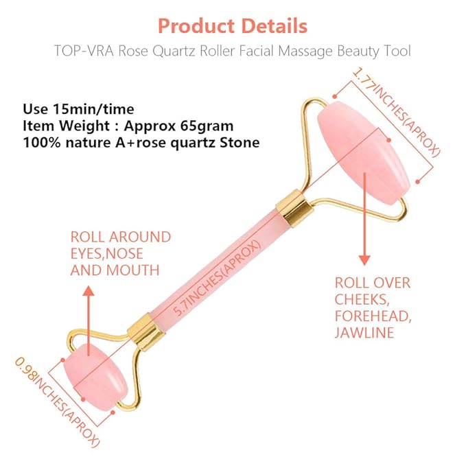 Jade Roller,Rose Quartz Roller for Face,Jade Aging
