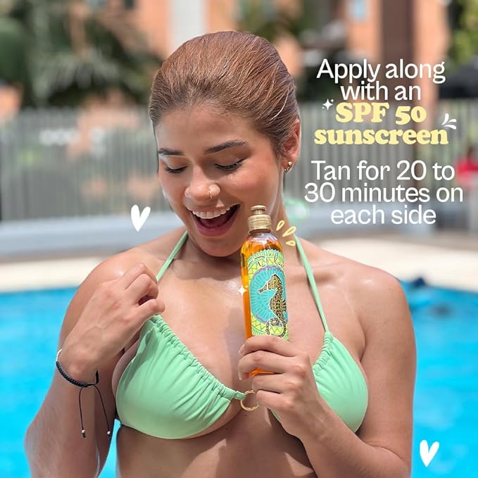 D'Luchi Carrot Tanning Oil with Cinnamon, Vitamin E & Collagen, High Natural Beta-Carotene Tanning Accelerator SPF 4 Suntan Oil, 8.45 Oz