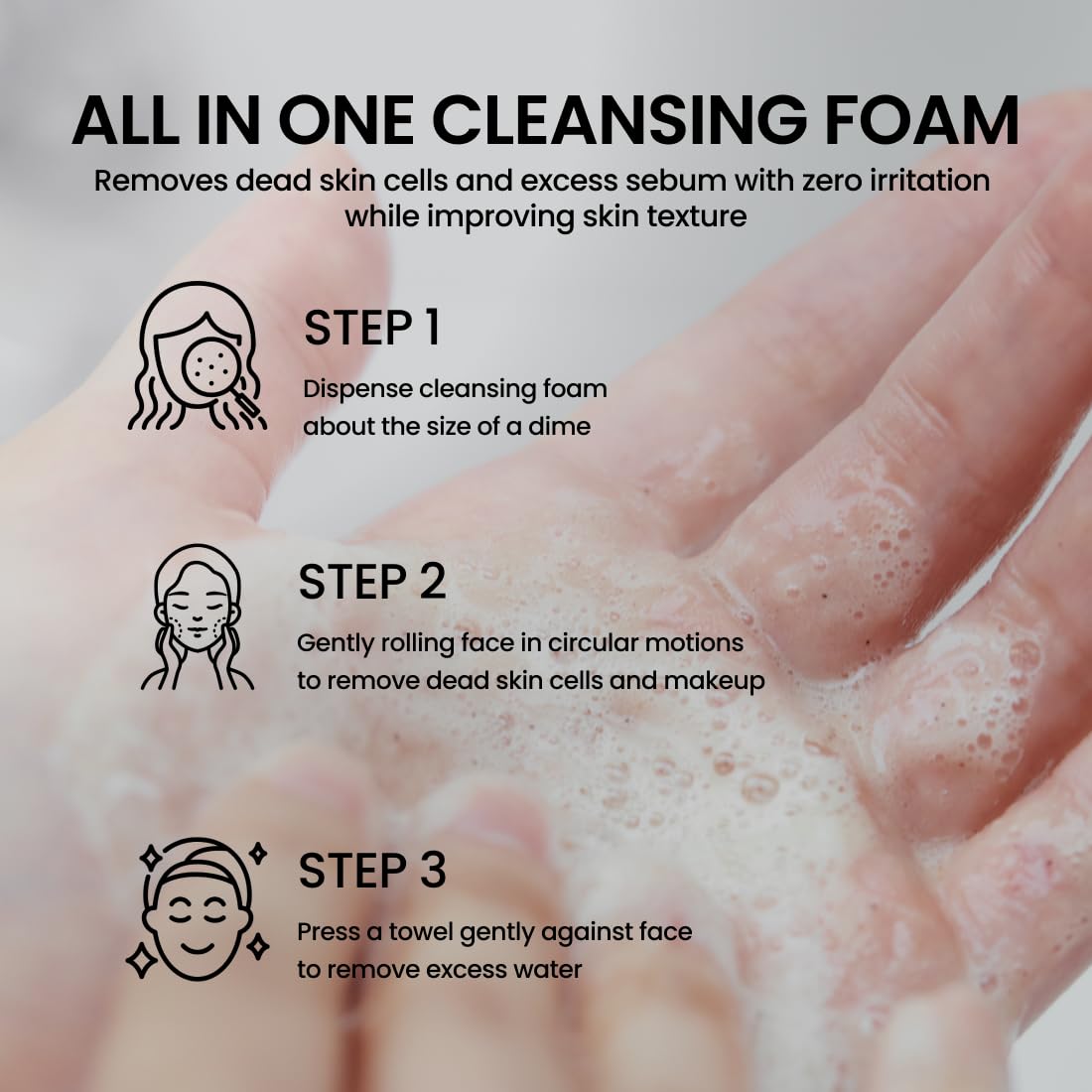 delphyr Liposome Daily Cleansing Foam, Gentle Exfoliation for Sensitive Skin with Centella Asiatica TECA, Deep Pore & Makeup Cleanser, Korean Skincare for Trouble Care (4.05 fl. oz, 120ml)