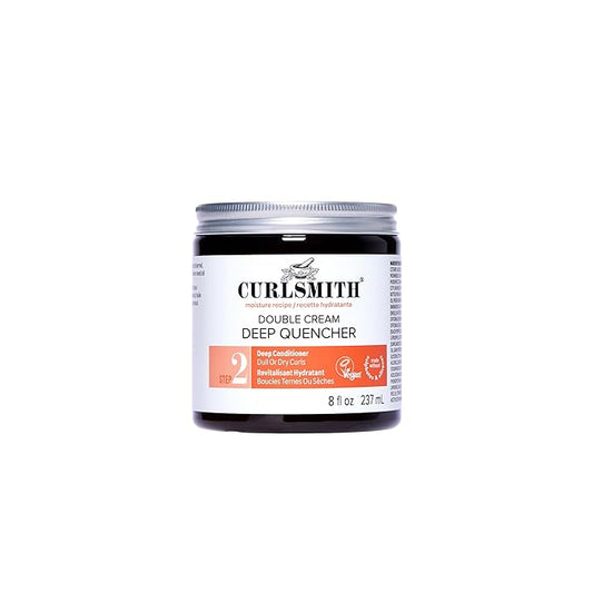 CURLSMITH Double Cream Deep Quencher - Deep Conditioning Mask for Curls, Hydrating and Detangling, For All Curl Types, Vegan & Cruelty Free (8 oz)