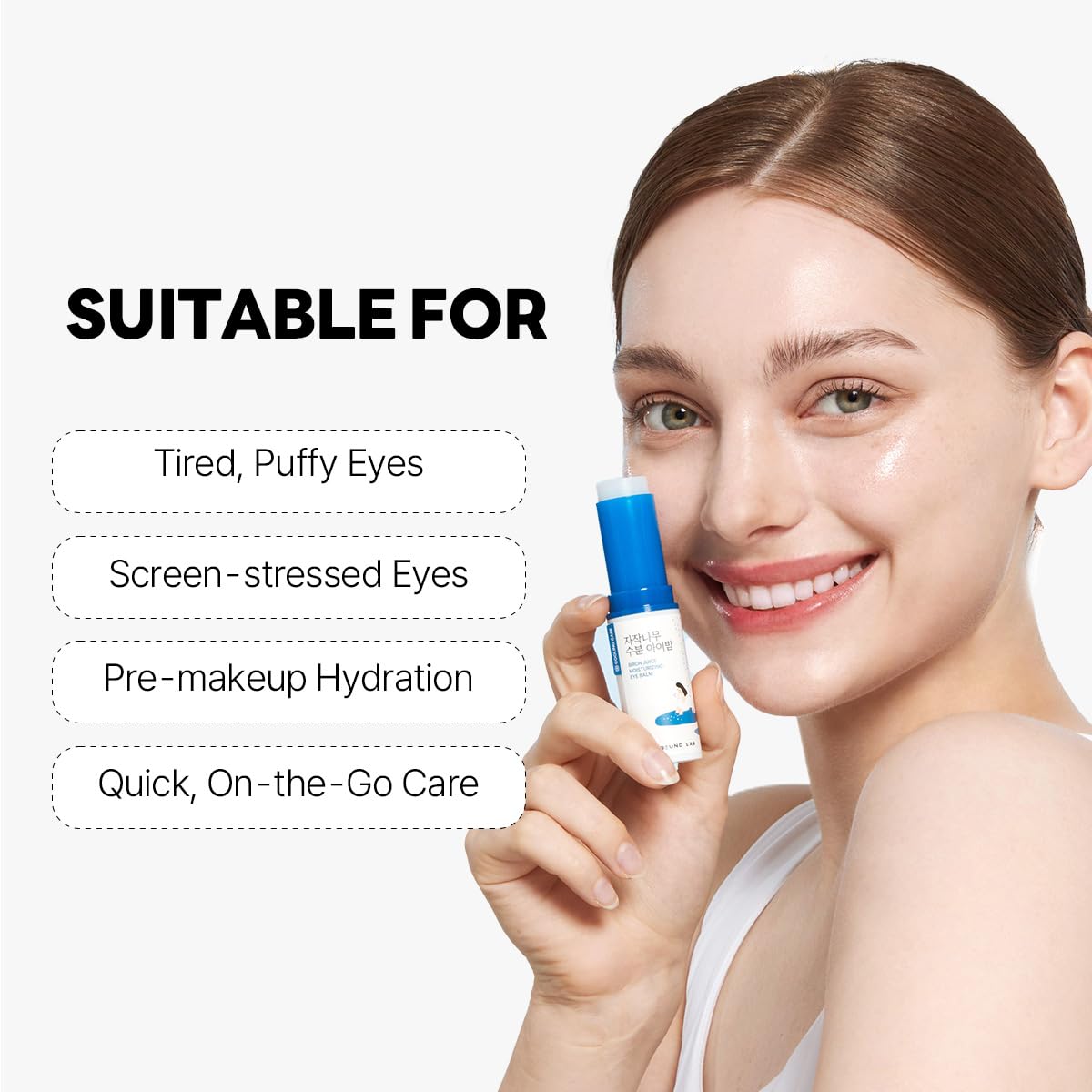 ROUND LAB Birch Juice Icy Cooling Eye Stick – Depuffing Glow Booster Balm for Puffy Eyes, Dark Circles, Fine Lines | On-the-Go Moisturizer | Korean Skincare | 0.35 oz