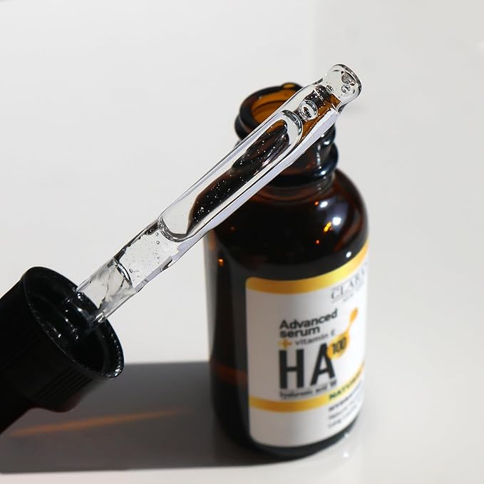 CLARA'S NEW YORK Advanced Hydrating Hyaluronic Acid Facial Serum with Vitamin E – Intense Hydration, Plumping & Anti-Aging – Lightweight, 30ml / 1 Fl Oz – Made in USA